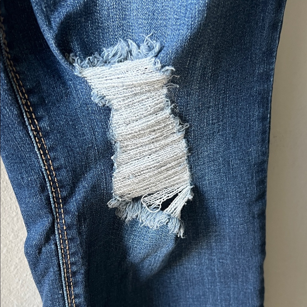 Ripped Indigo Skinny Jeans - Picture 2 of 7
